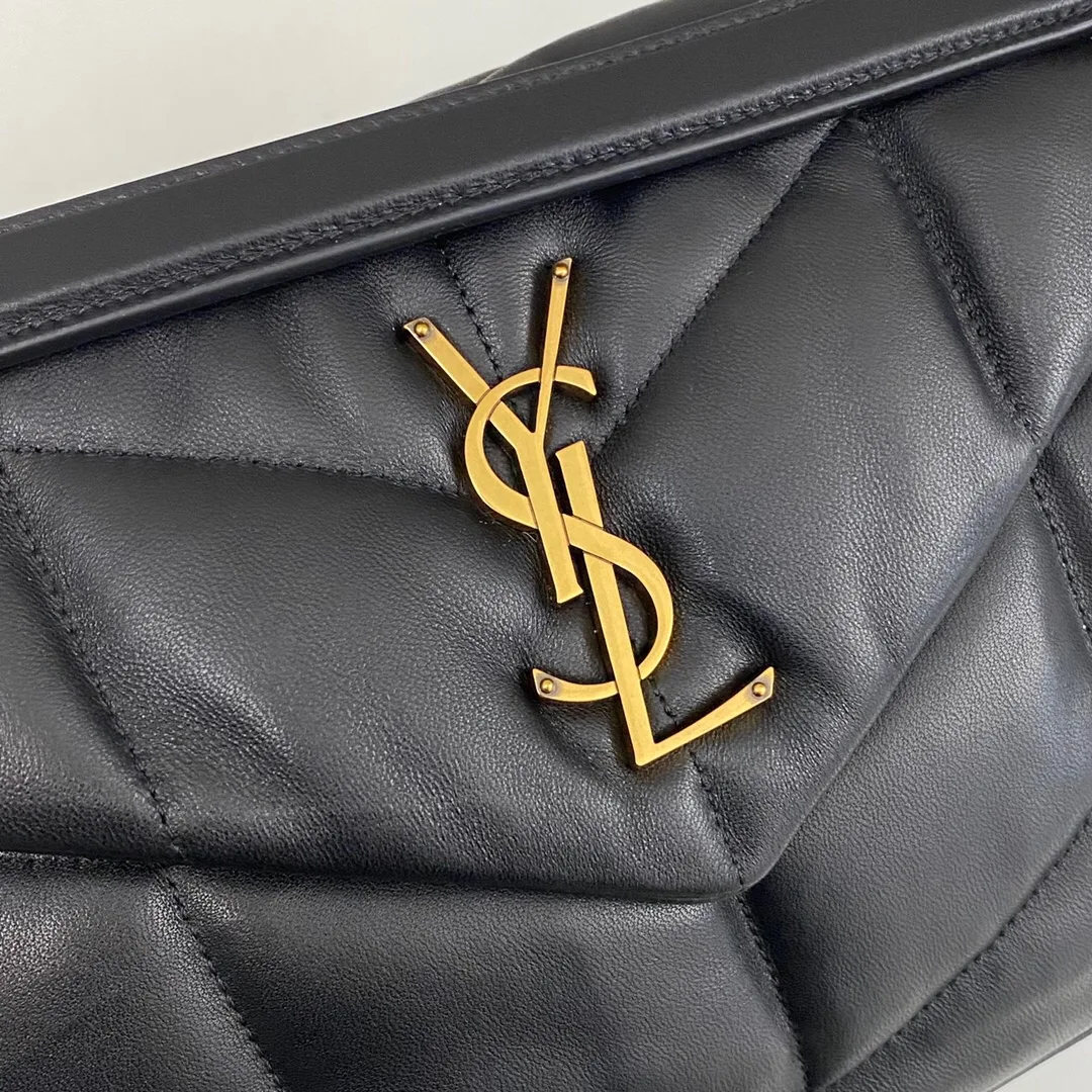 SAINT LAURENT Loulou Puffer Small Quilted Leather Shoulder Bag Black - Bag