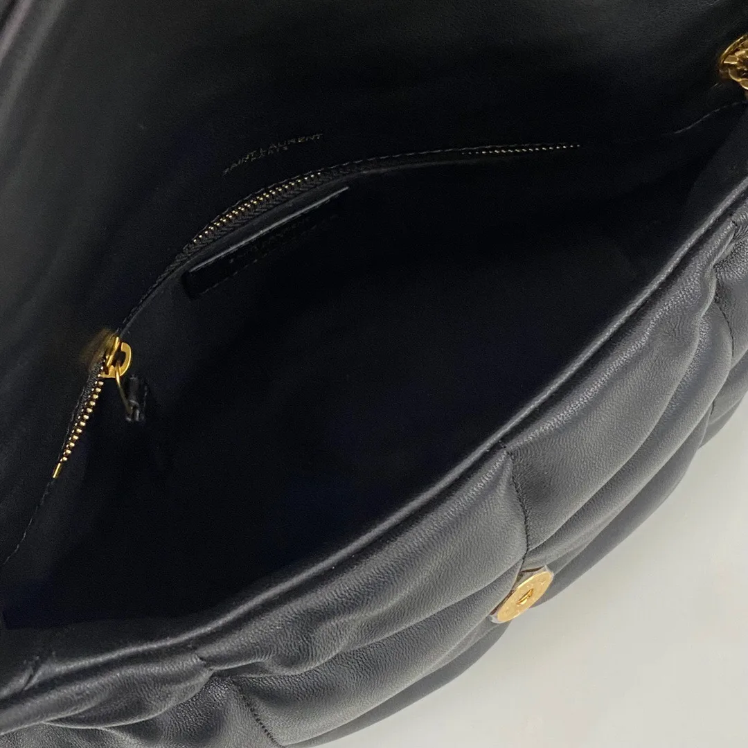 SAINT LAURENT Loulou Puffer Small Quilted Leather Shoulder Bag Black - Bag