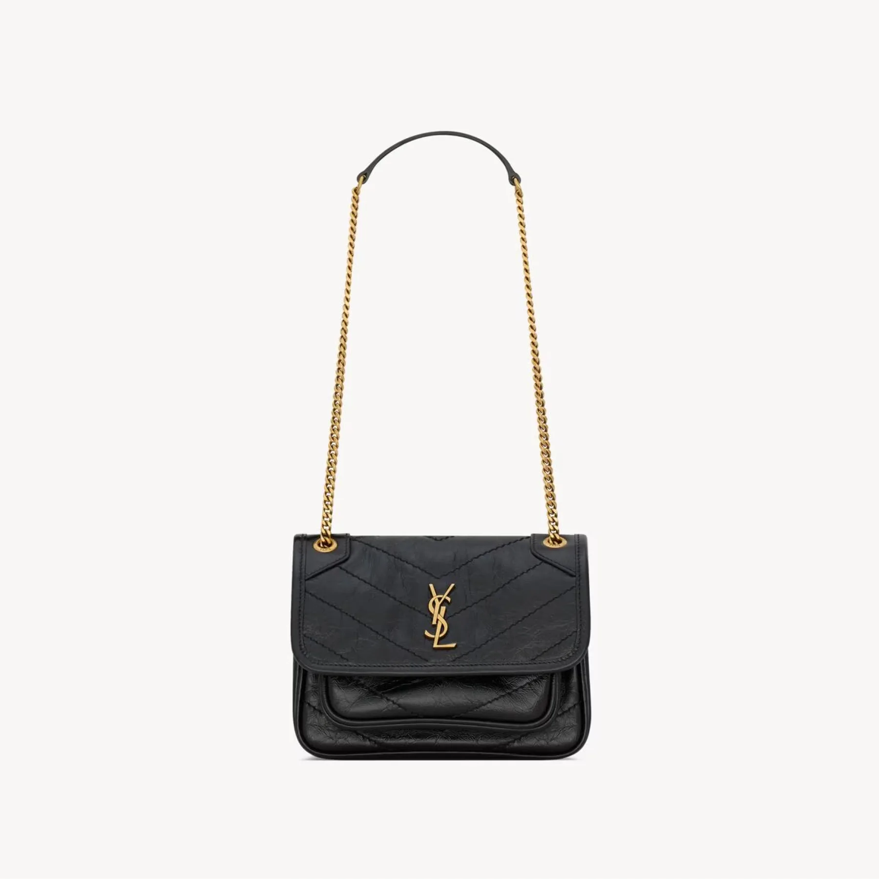 Saint Laurent YSL NIKI MEDIUM IN VINTAGE LEATHER Black - Bag