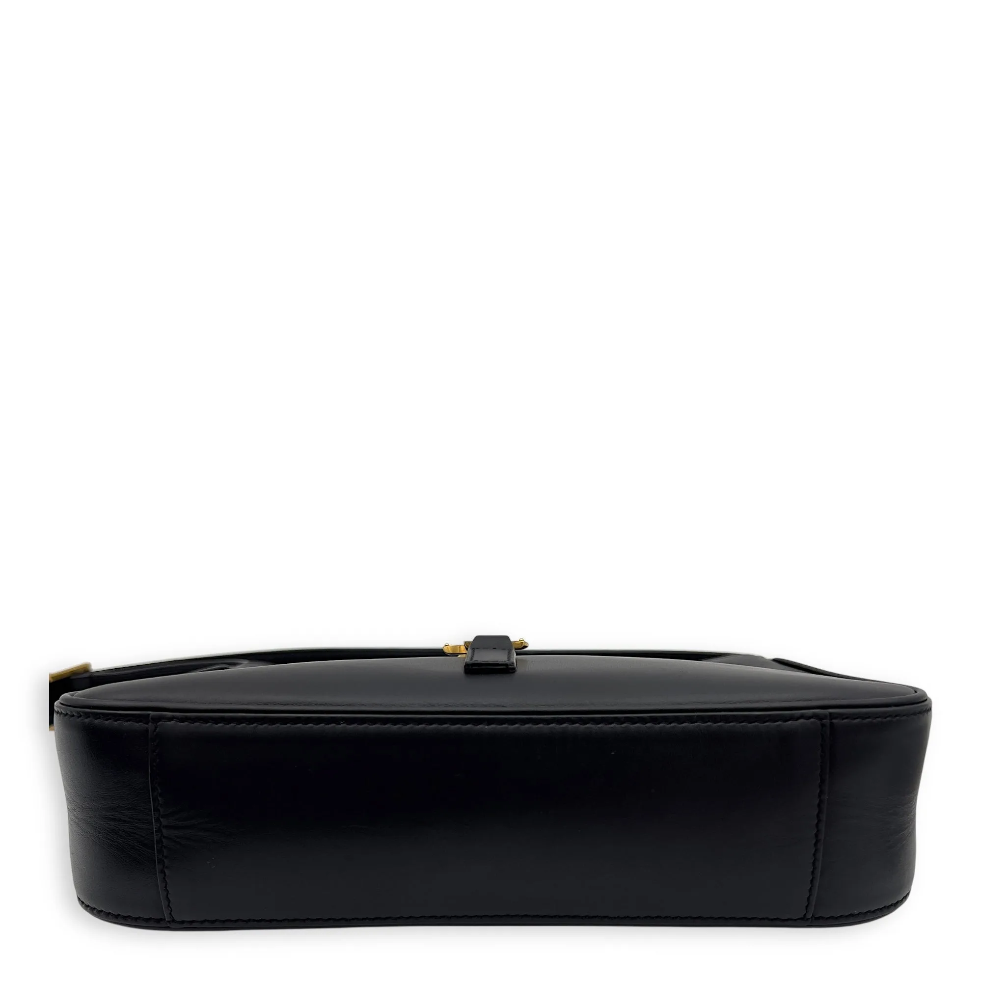 Le 5 A 7 Black Shoulder Bag in Calfskin, Gold hardware