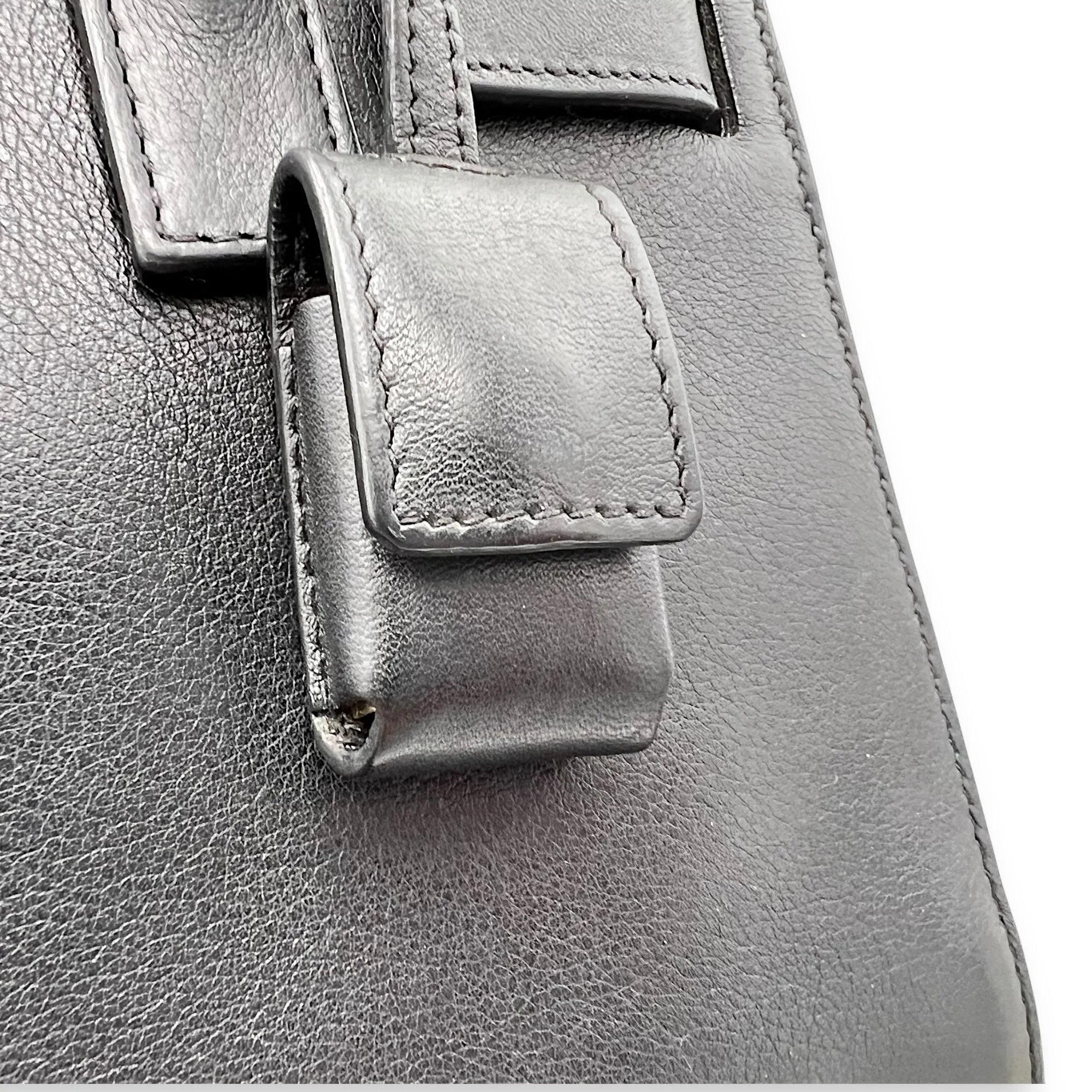 Sac de Jour Nano Black Top Handle Bag in Calfskin, Gold hardware