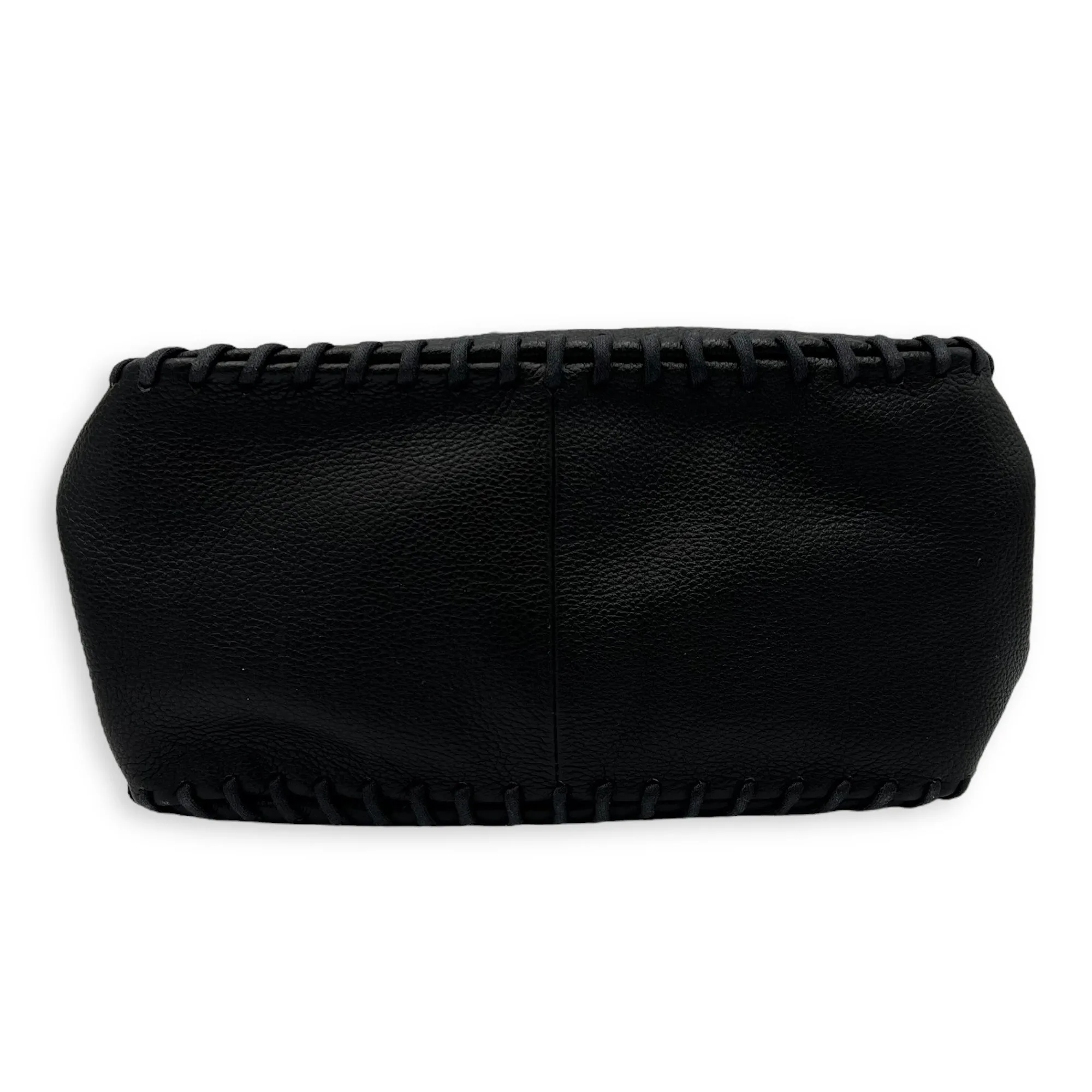 Stitch Tote Bag Black in Calfskin, Gold hardware
