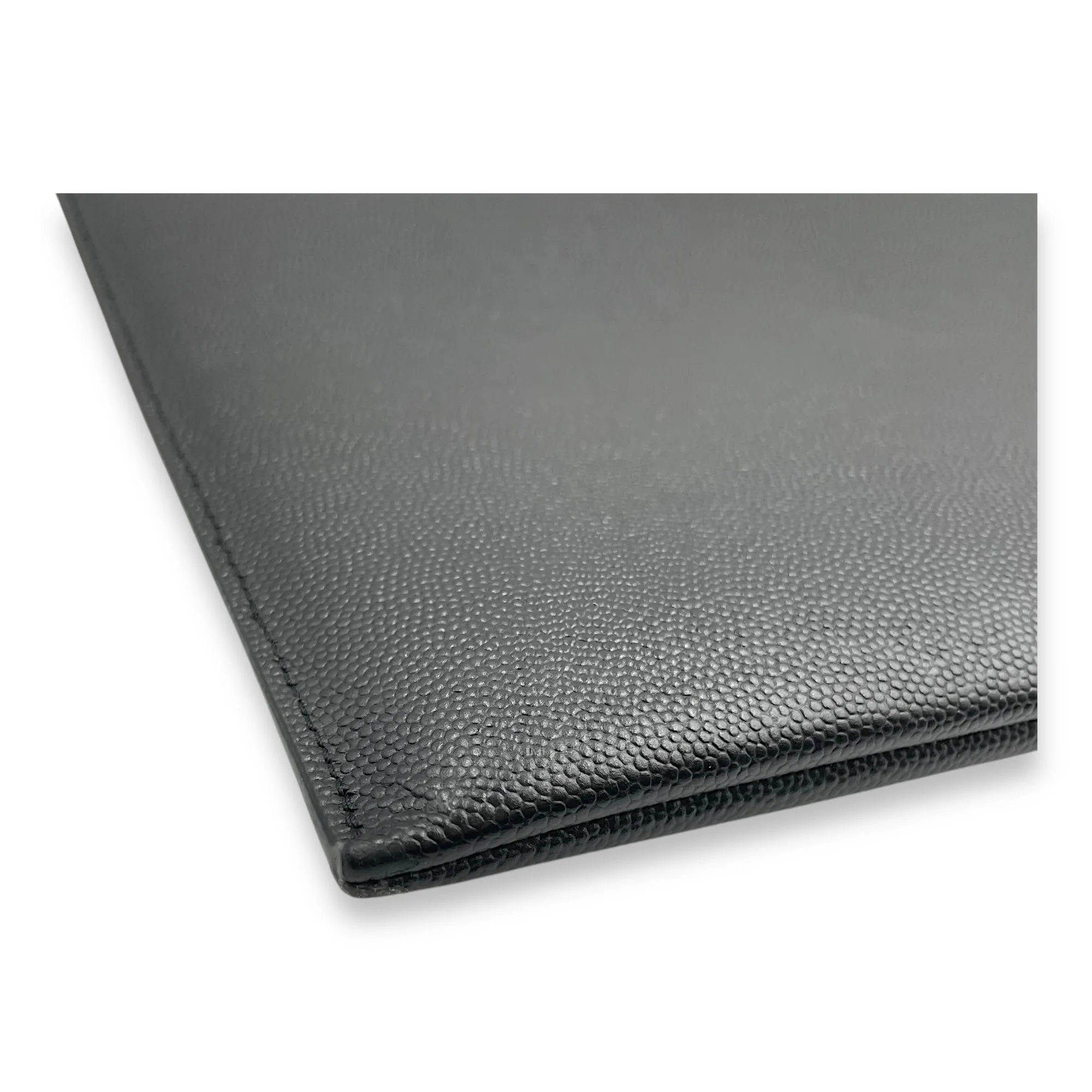 Wristlet Clutch 29x21x1cm Black Clutch in Calfskin, Silver hardware