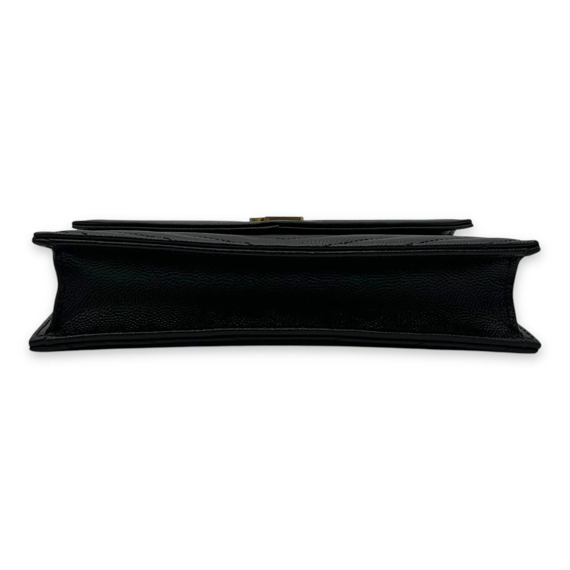 Cassandre Wallet On Chain Black in Calfskin, Gold hardware