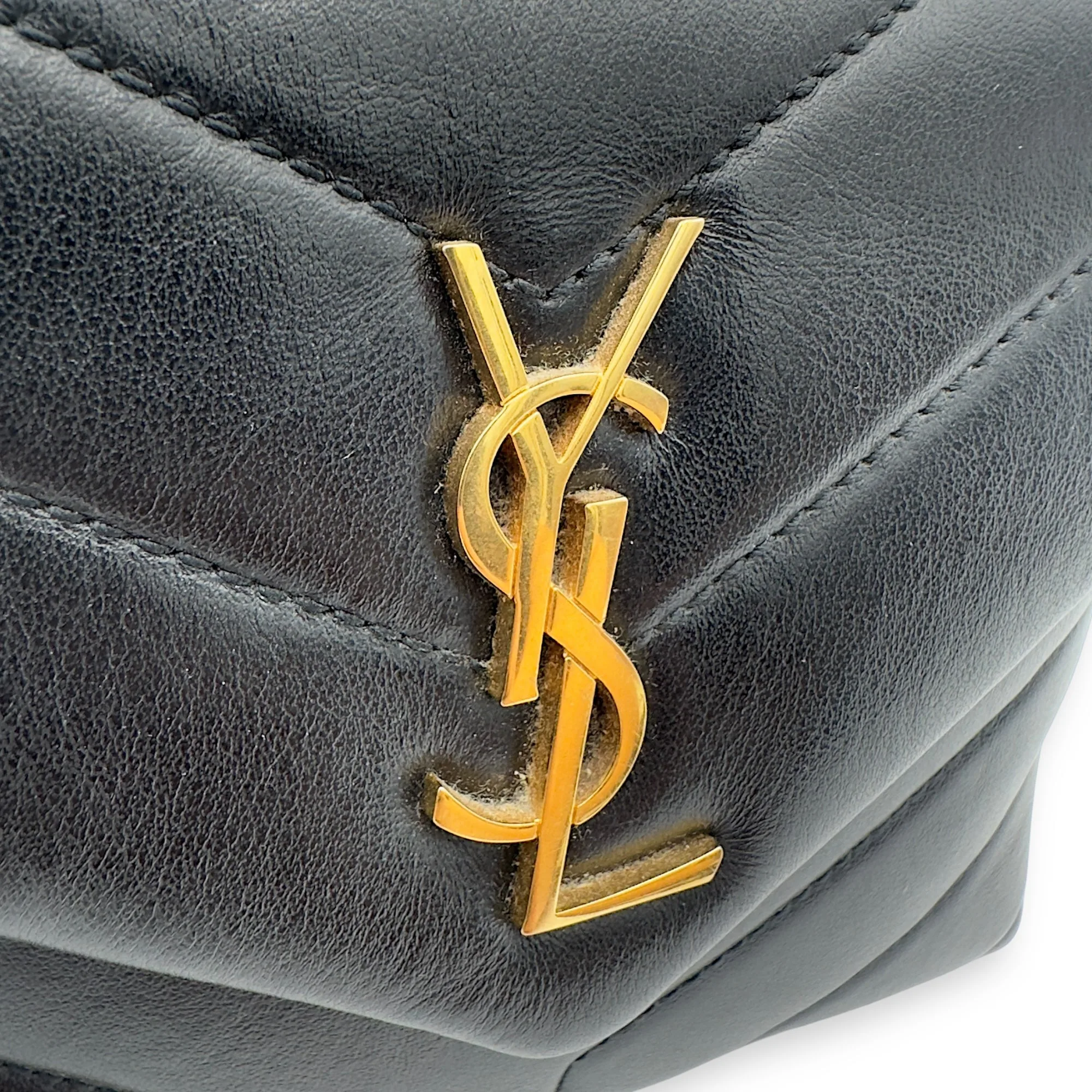 Loulou Toy Black Crossbody Bag in Calfskin, Gold hardware