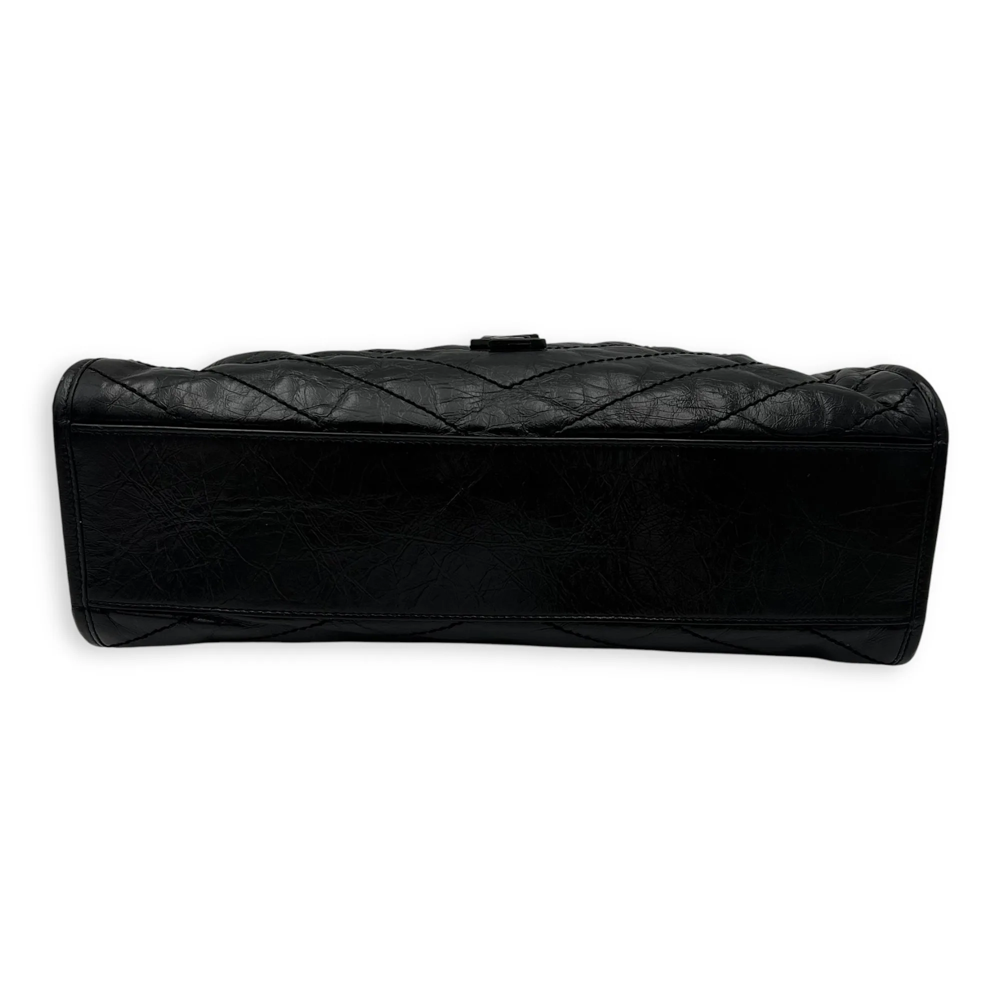 Niki Tote Bag Black in Calfskin, Ruthenium hardware