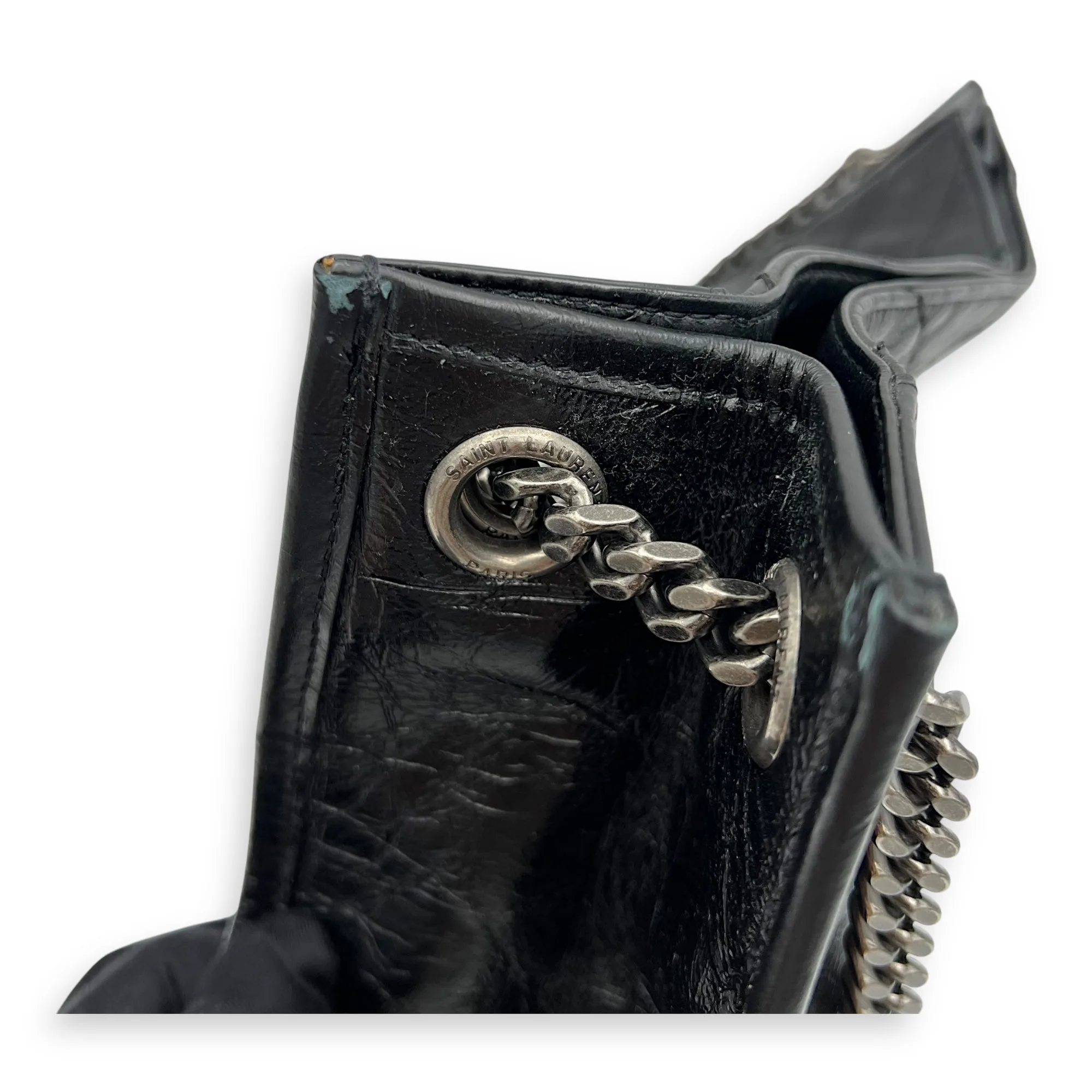 Niki Tote Bag Black in Calfskin, Ruthenium hardware
