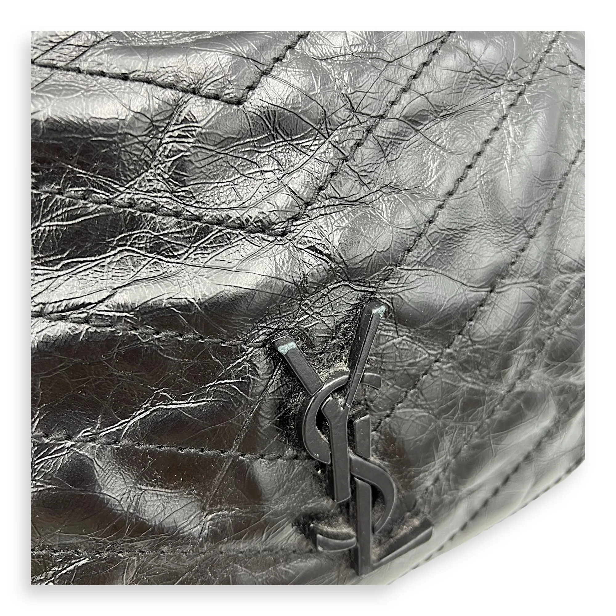 Niki Tote Bag Black in Calfskin, Ruthenium hardware