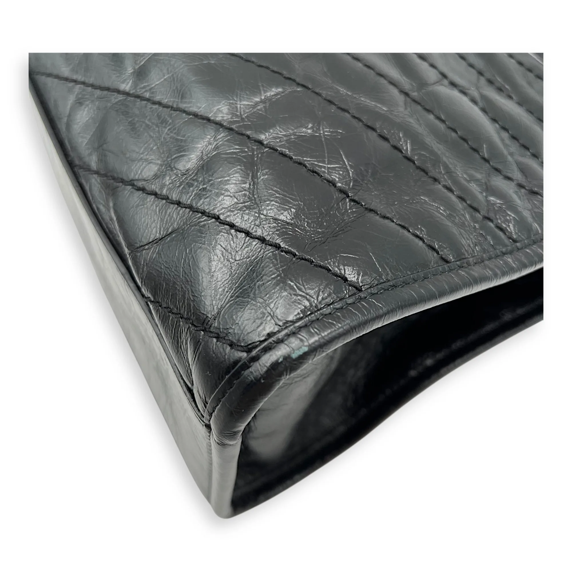 Niki Tote Bag Black in Calfskin, Ruthenium hardware