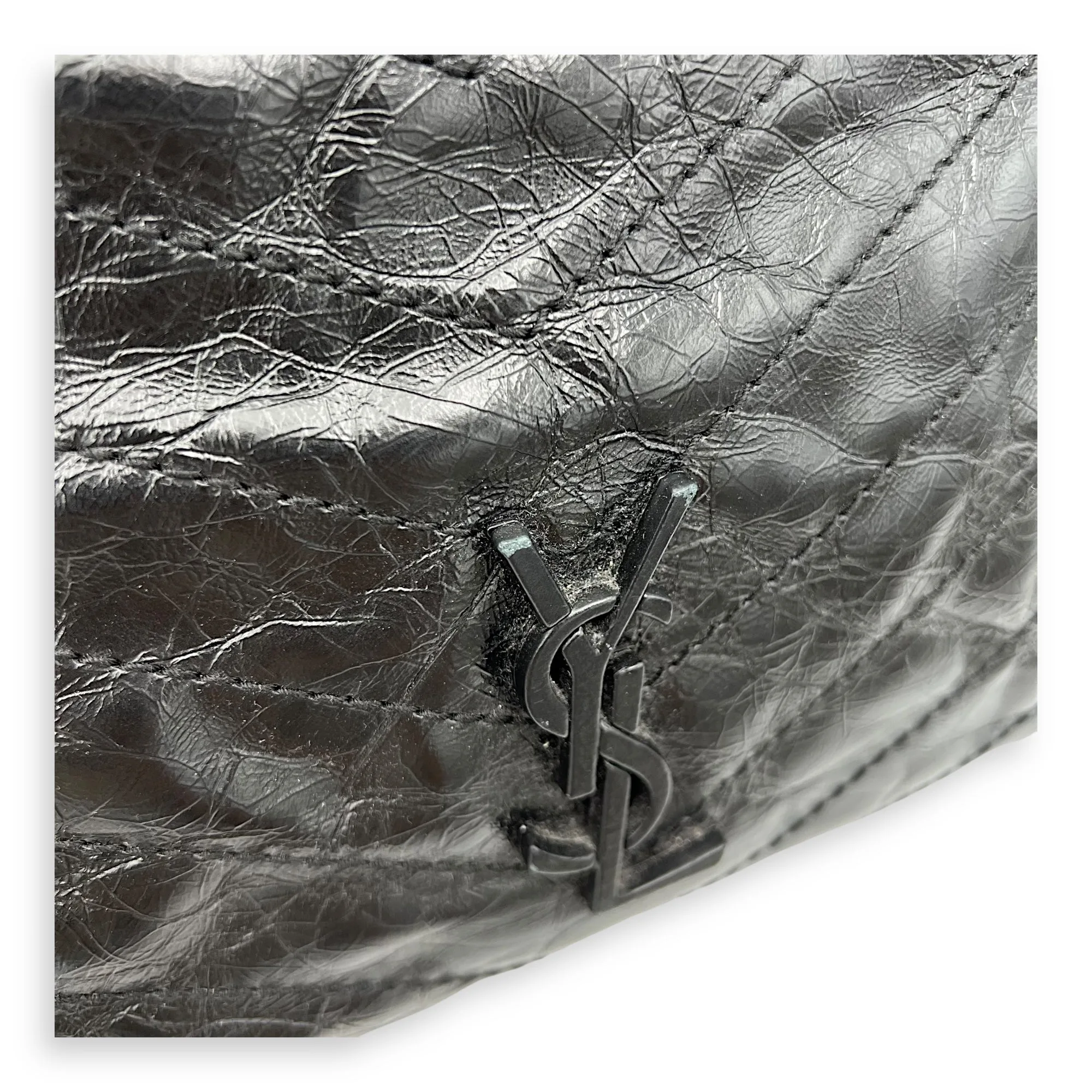 Niki Tote Bag Black in Calfskin, Ruthenium hardware