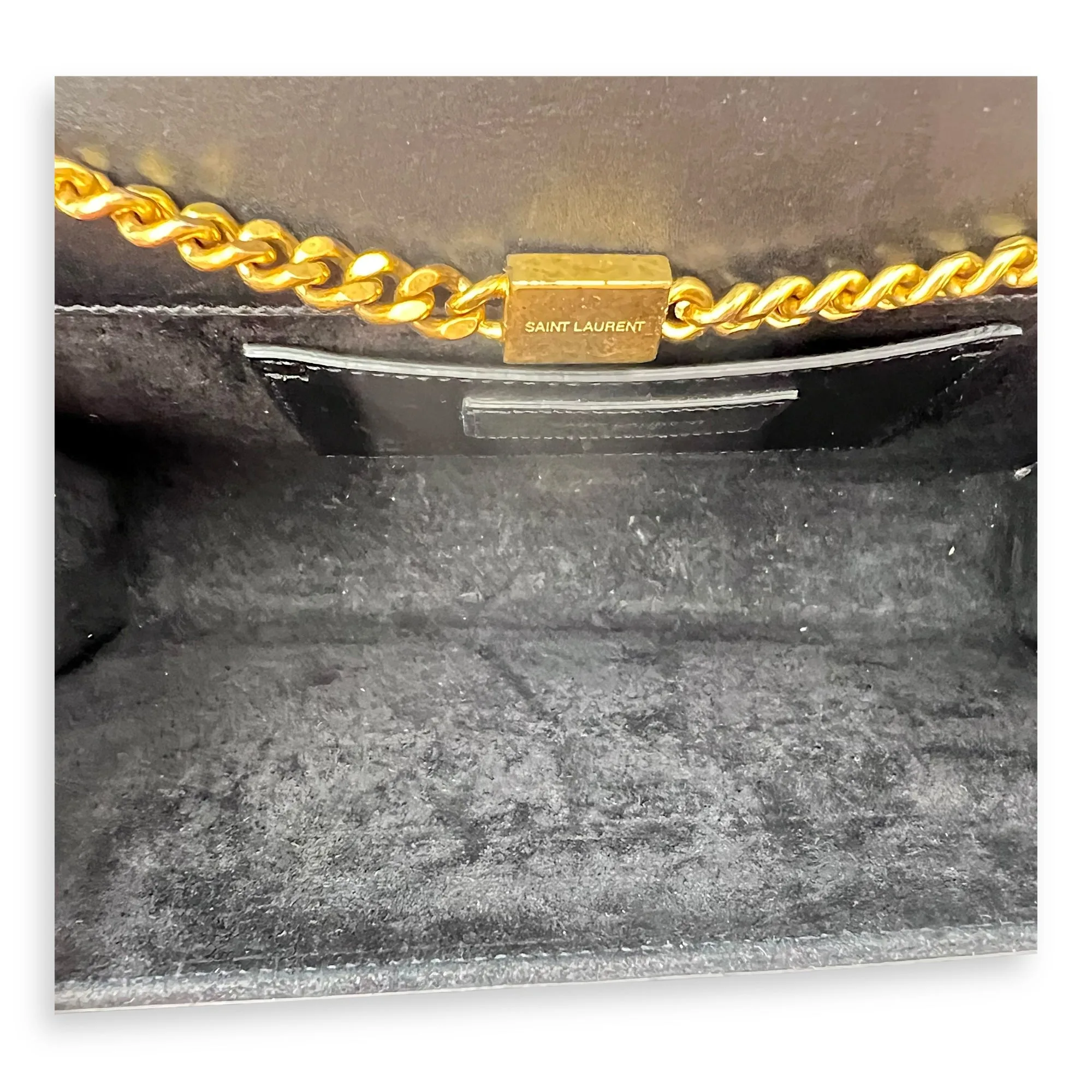 Kate Medium Black Shoulder Bag in Calfskin, Gold hardware