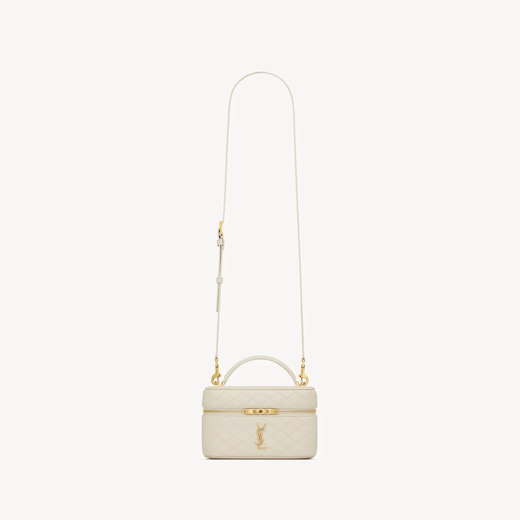 SAINT LAURENT YSL GABY vanity Medium bag in lambskin - BLANC VINTAGE