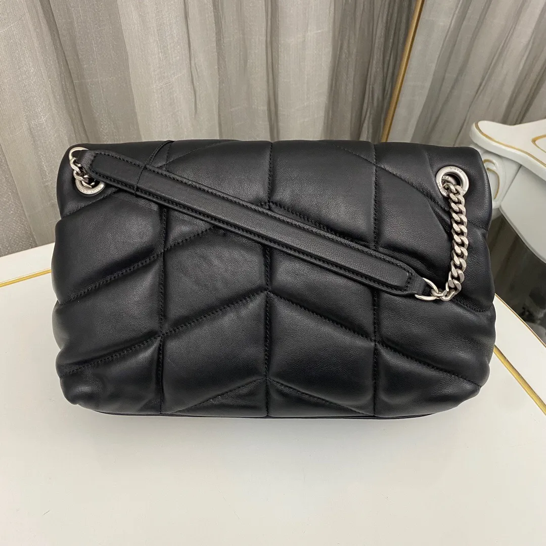 SAINT LAURENT Loulou Puffer Small Quilted Leather Shoulder Bag Black - Bag