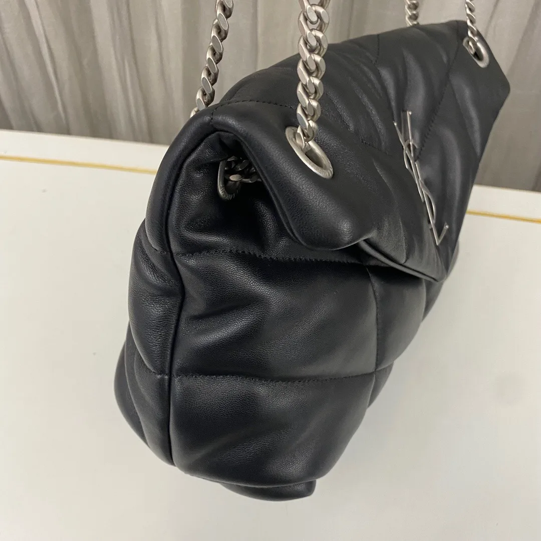 SAINT LAURENT Loulou Puffer Small Quilted Leather Shoulder Bag Black - Bag