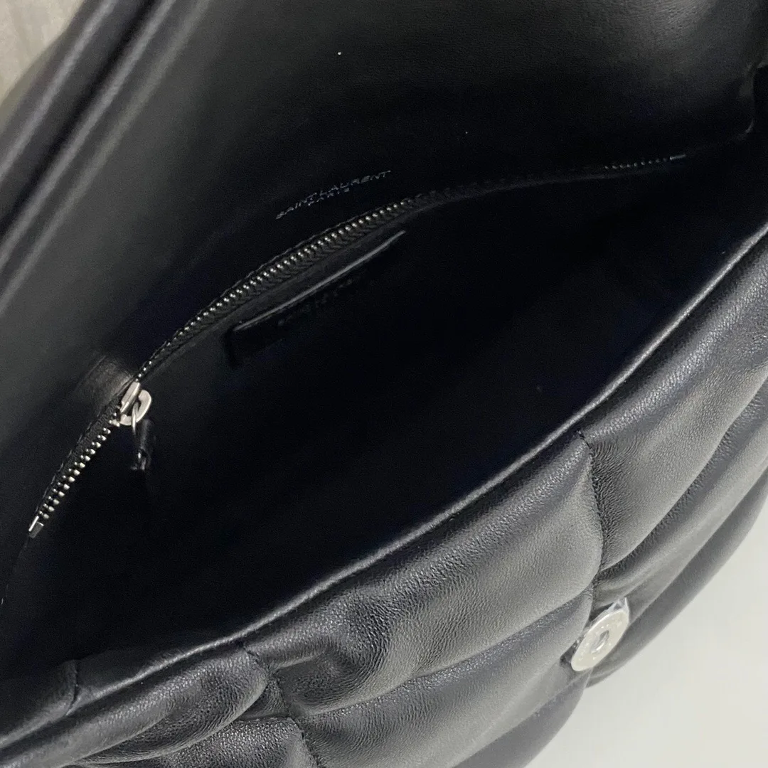 SAINT LAURENT Loulou Puffer Small Quilted Leather Shoulder Bag Black - Bag