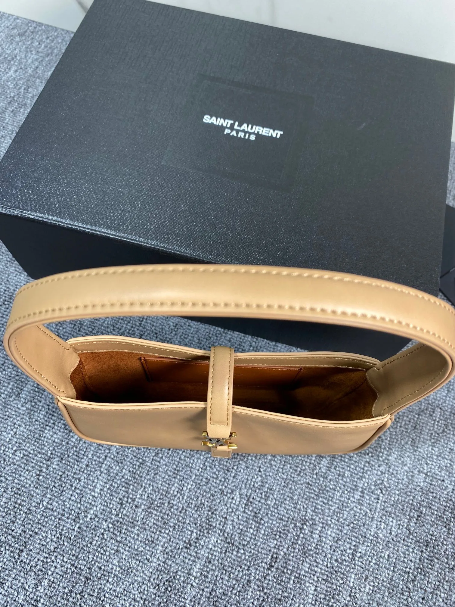 SAINT LAURENT YSL Croc-Embossed Le 5 à 7 Hobo Bag