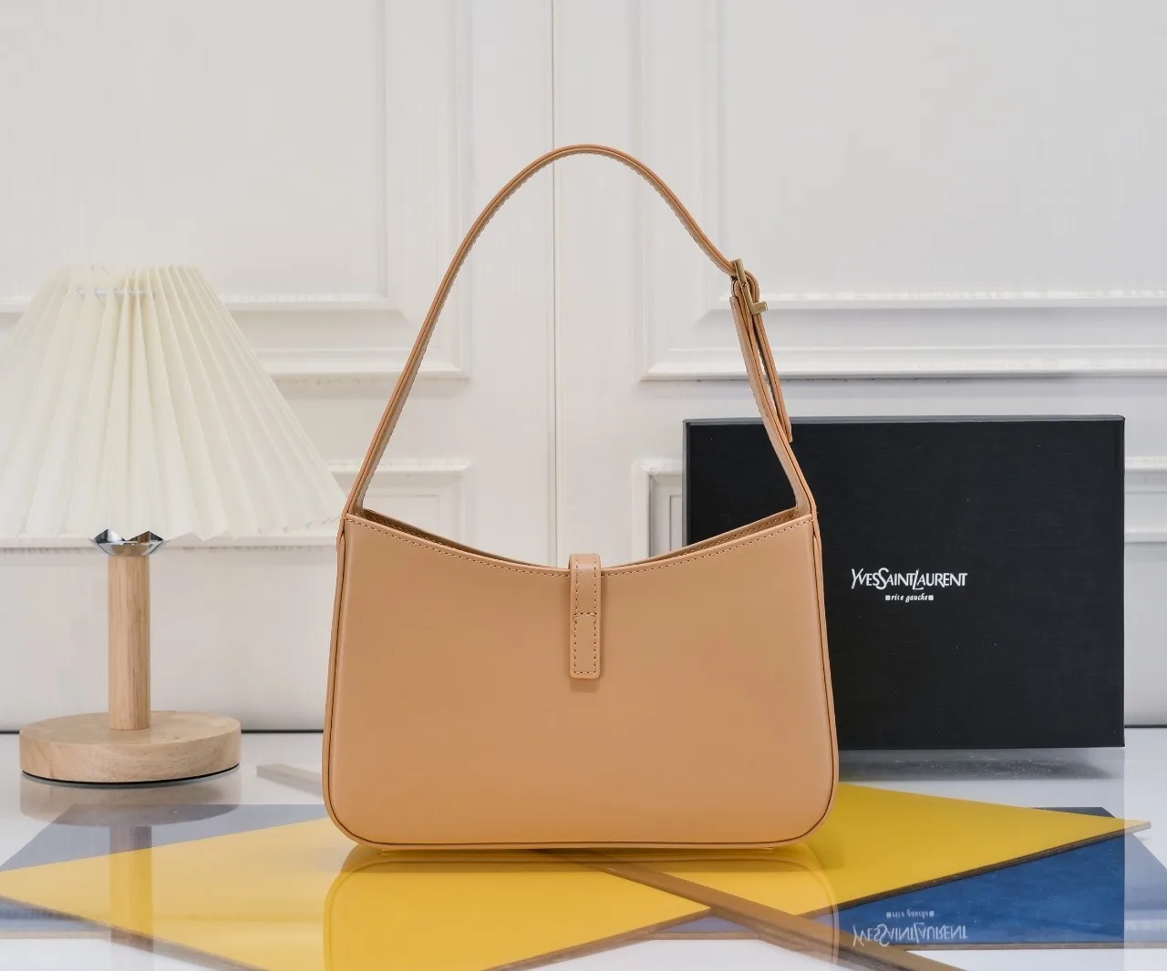 SAINT LAURENT YSL Le 5 à 7 Hobo Bag Leather-Beige - Bag