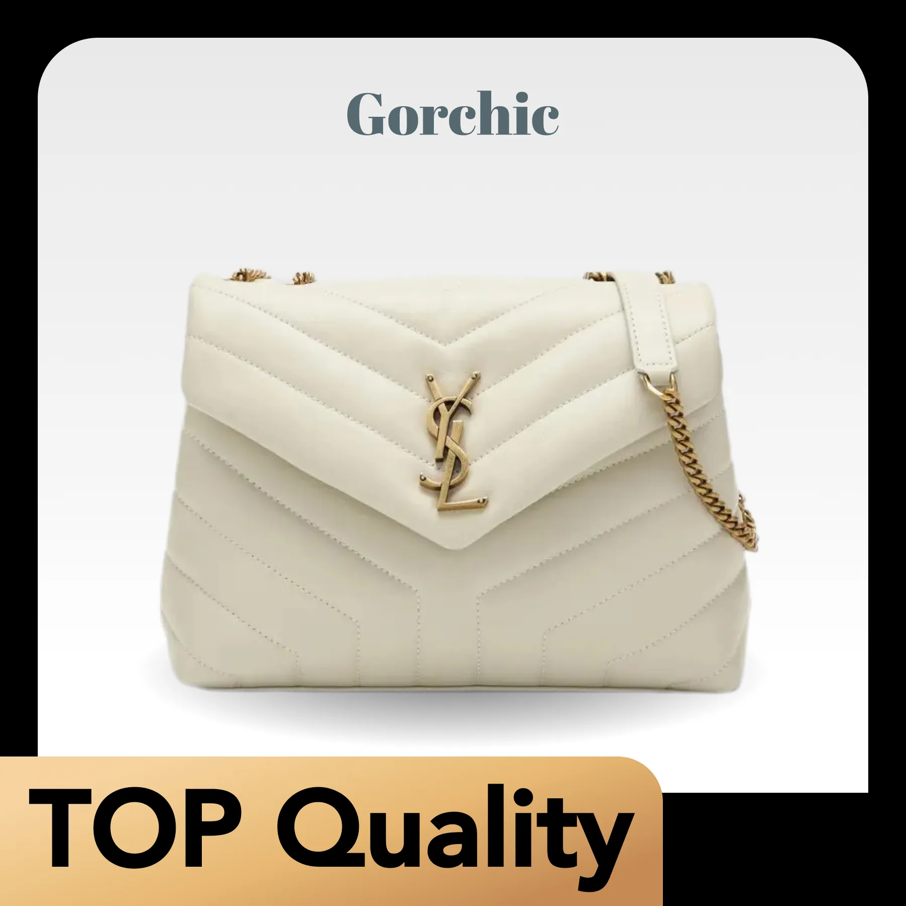 [TOP] SAINT LAURENT Loulou Small Quilted Leather White Shoulder Bag