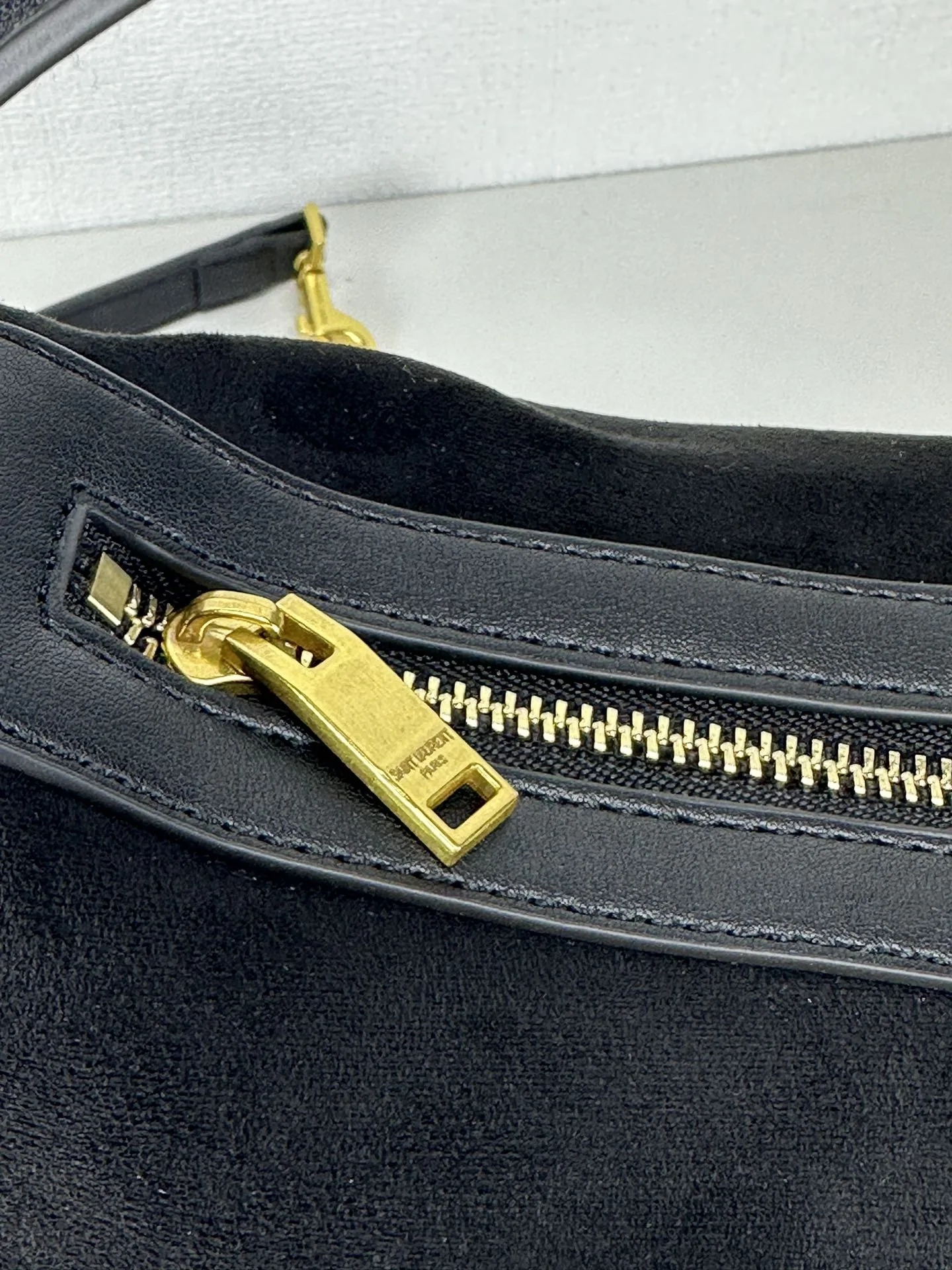 Saint Laurent YSL Vintage Bowling Bag - Black Brushed Leather Bag