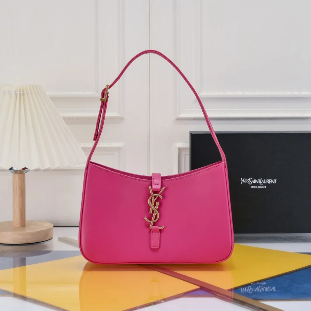 SAINT LAURENT YSL Le 5 à 7 Hobo Bag Leather-Pink Bag