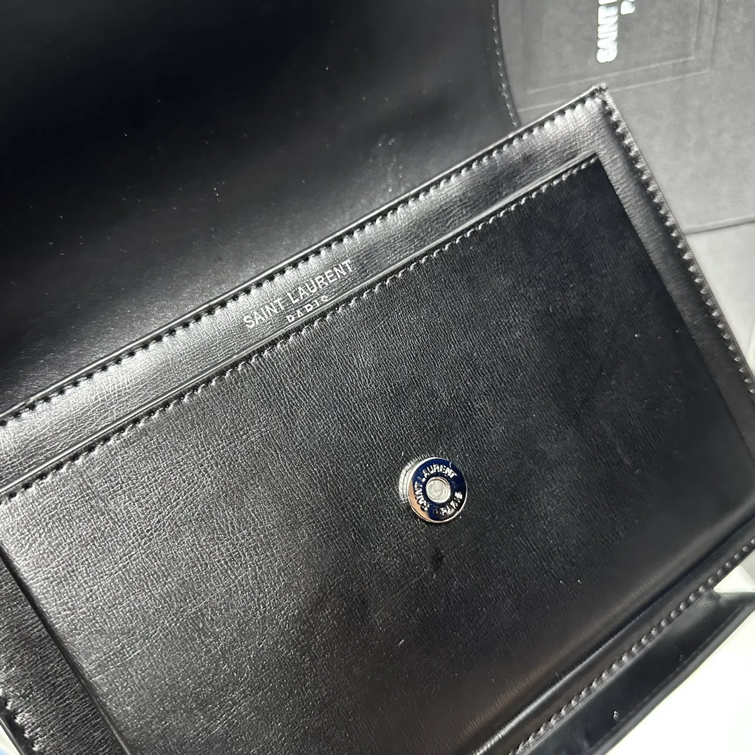 Saint Laurent YSL Sunset medium leather cross-body bag Black Sliver - Bag