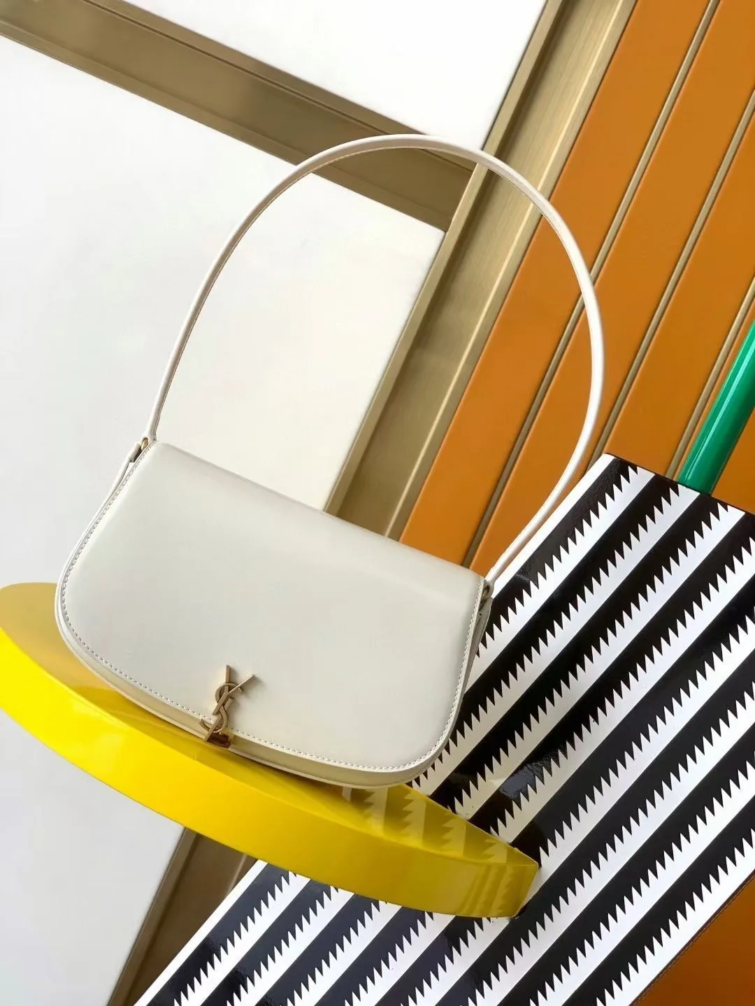 Saint Laurent Voltaire mini leather shoulder bag-White - Bag