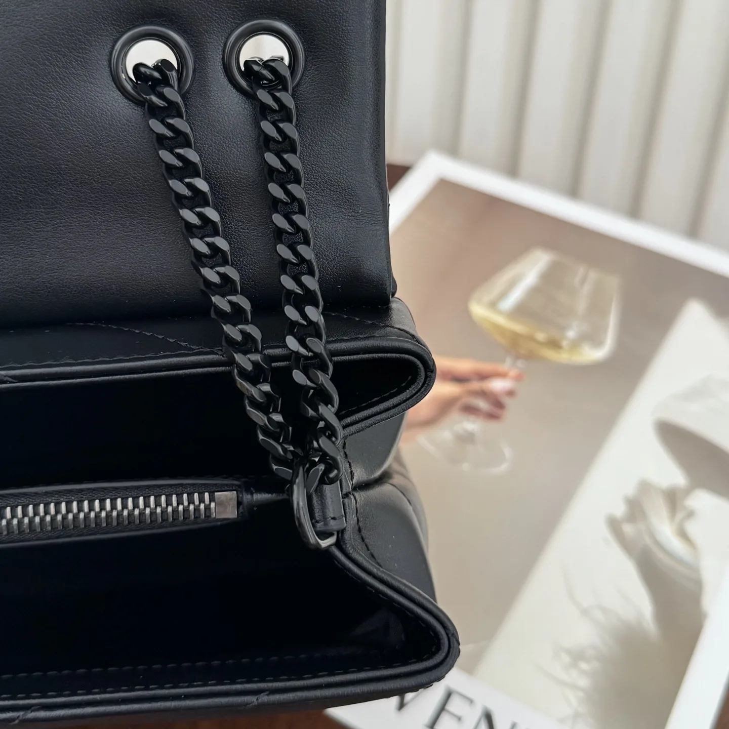 [TOP]SAINT LAURENT Loulou Quilted Leather Shoulder Bag Black - Bag