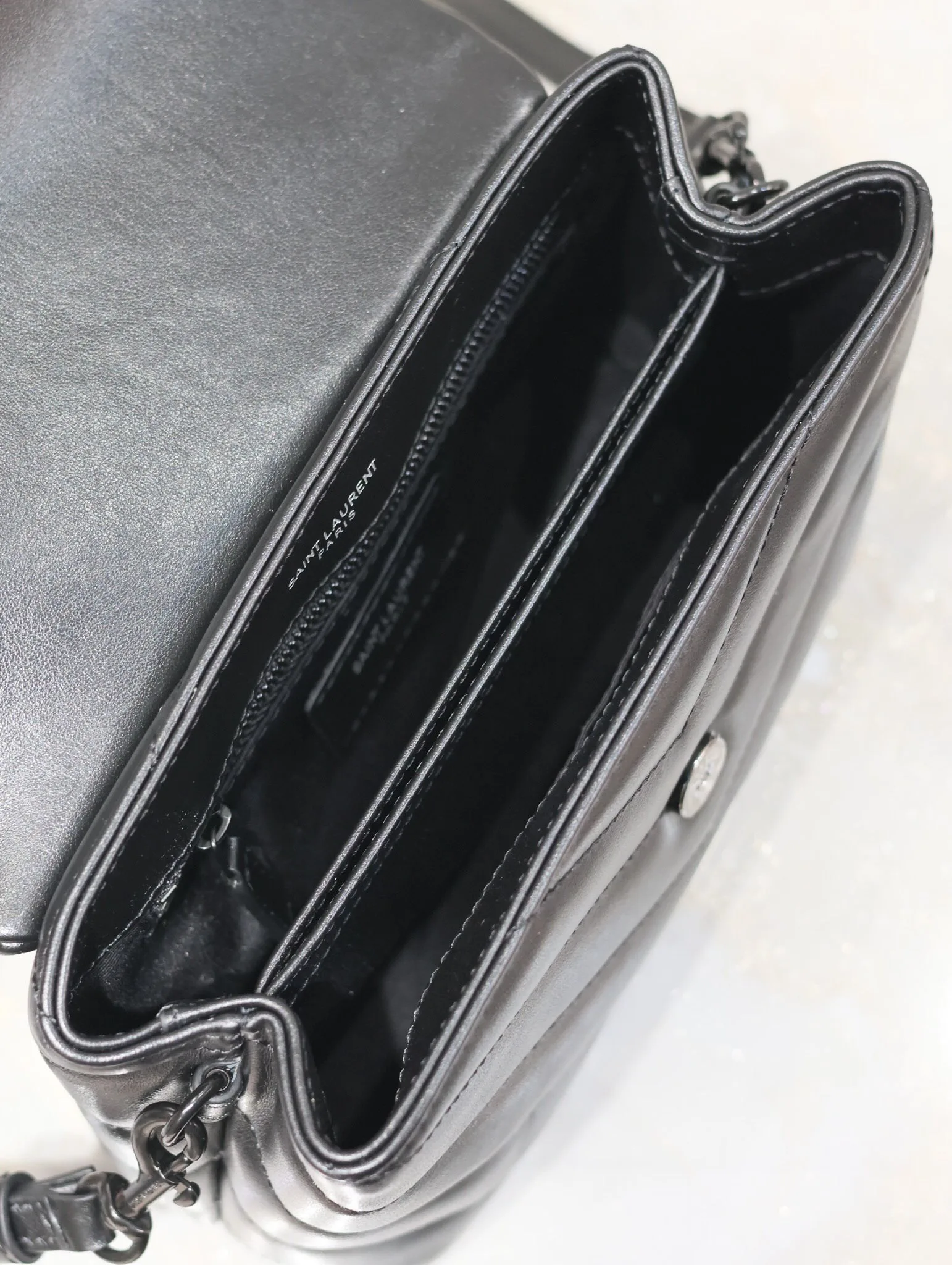 [TOP]SAINT LAURENT Loulou Quilted Leather Shoulder Bag Black - Bag