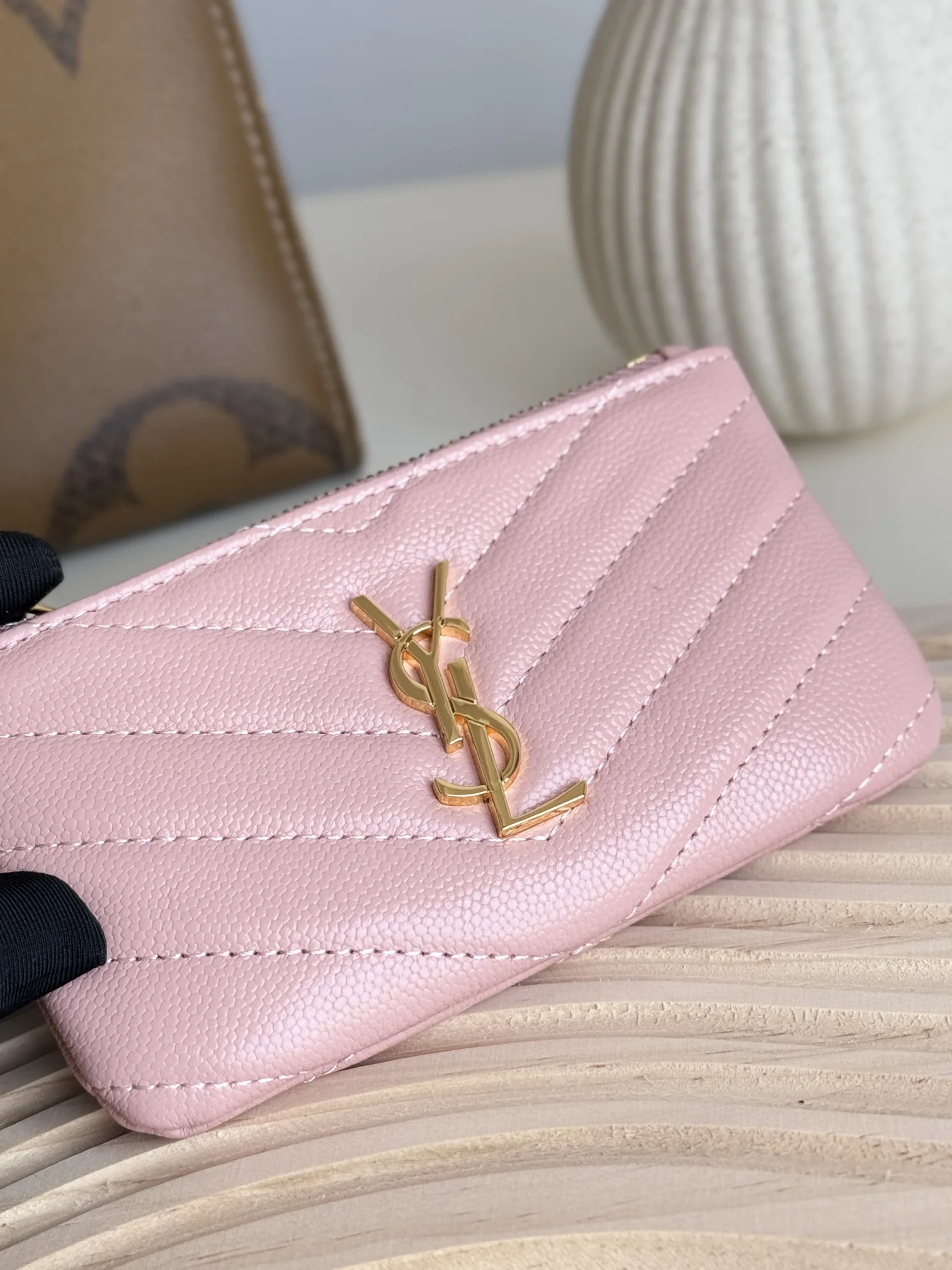 Saint Laurent Ball-Patterned Cowhide Wallet -Pink Wallet