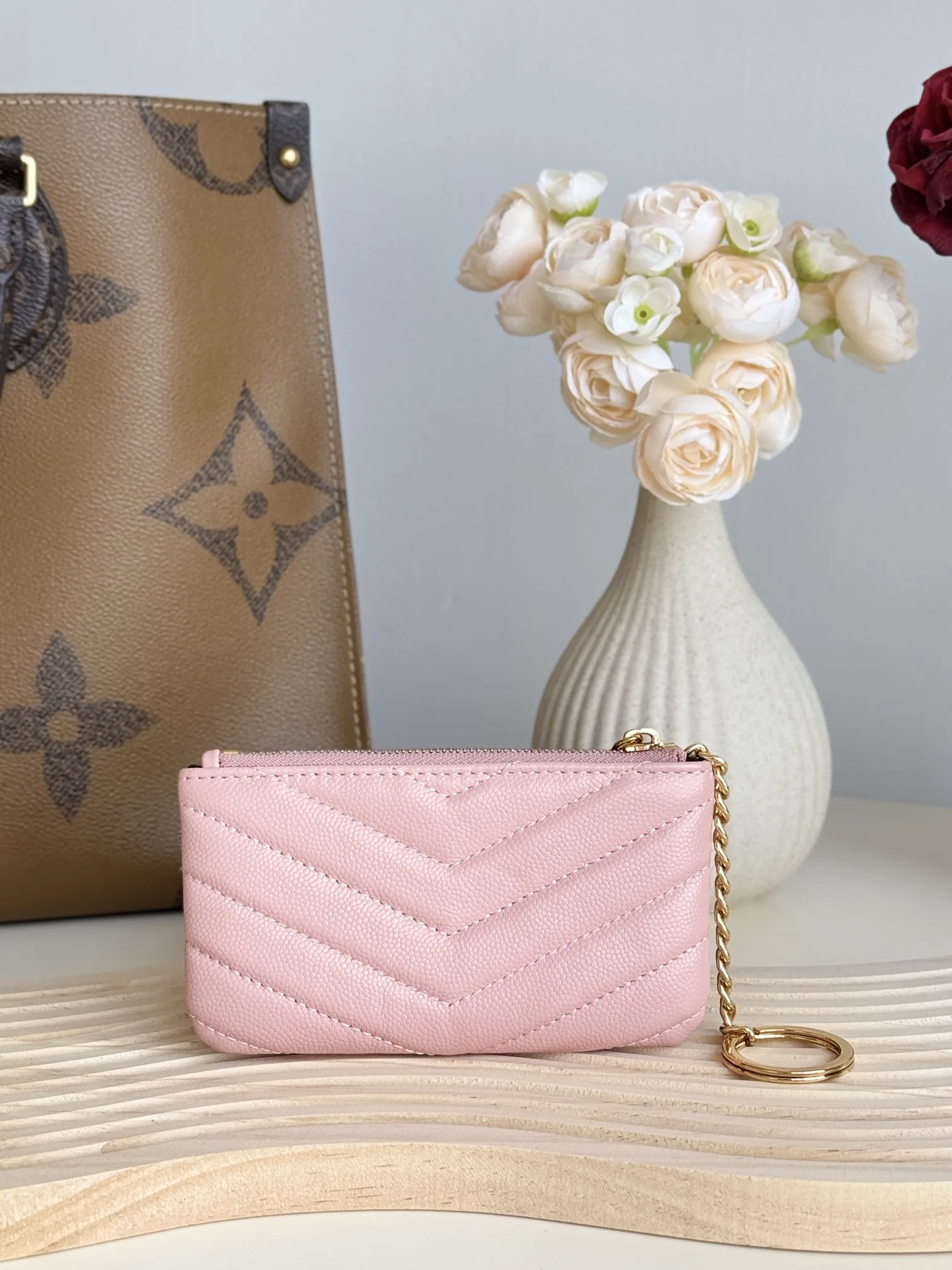 Saint Laurent Ball-Patterned Cowhide Wallet -Pink Wallet