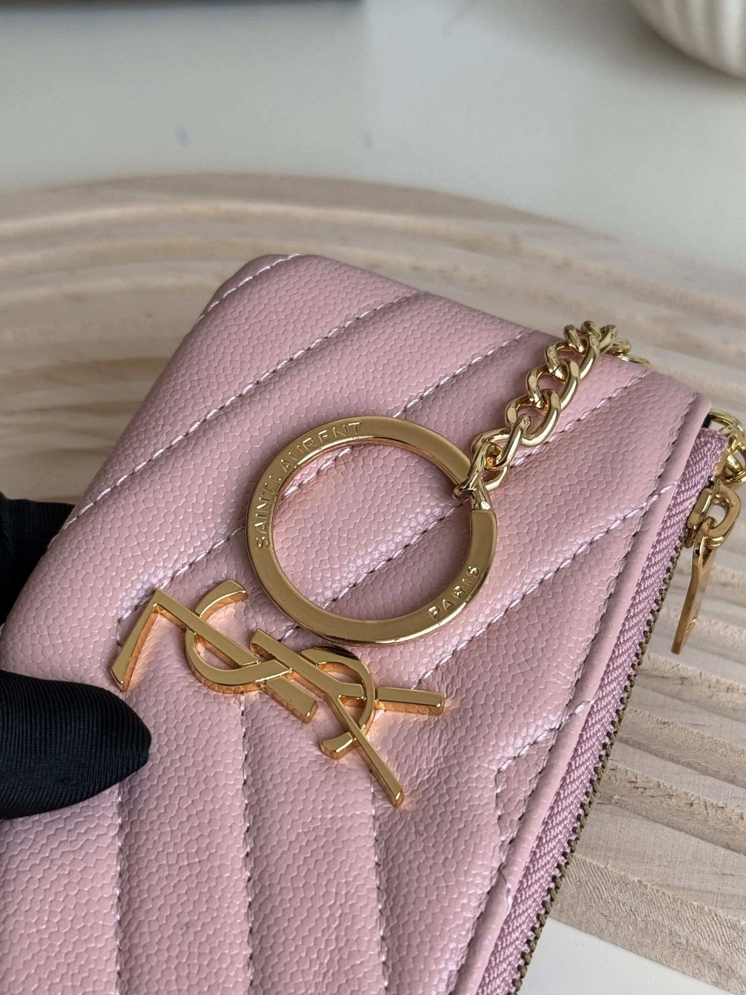 Saint Laurent Ball-Patterned Cowhide Wallet -Pink Wallet