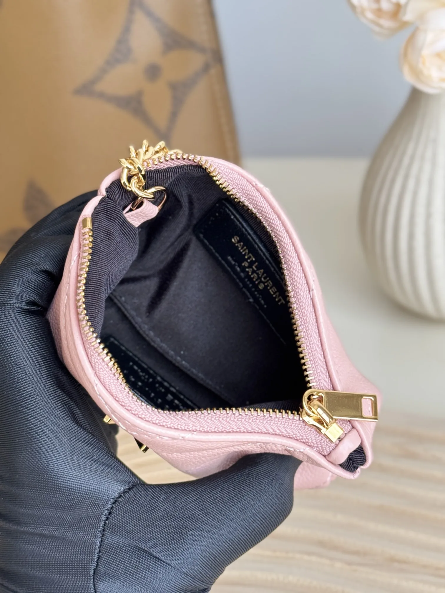 Saint Laurent Ball-Patterned Cowhide Wallet -Pink Wallet