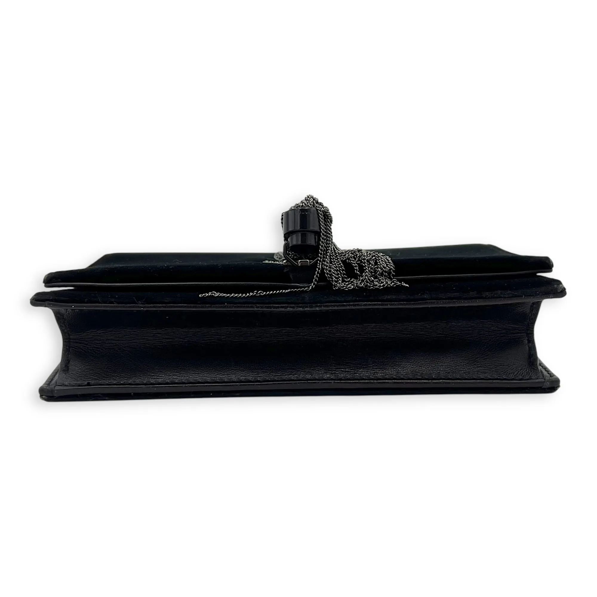 Kate Small Black Crossbody Bag in Velvet, Silver hardware