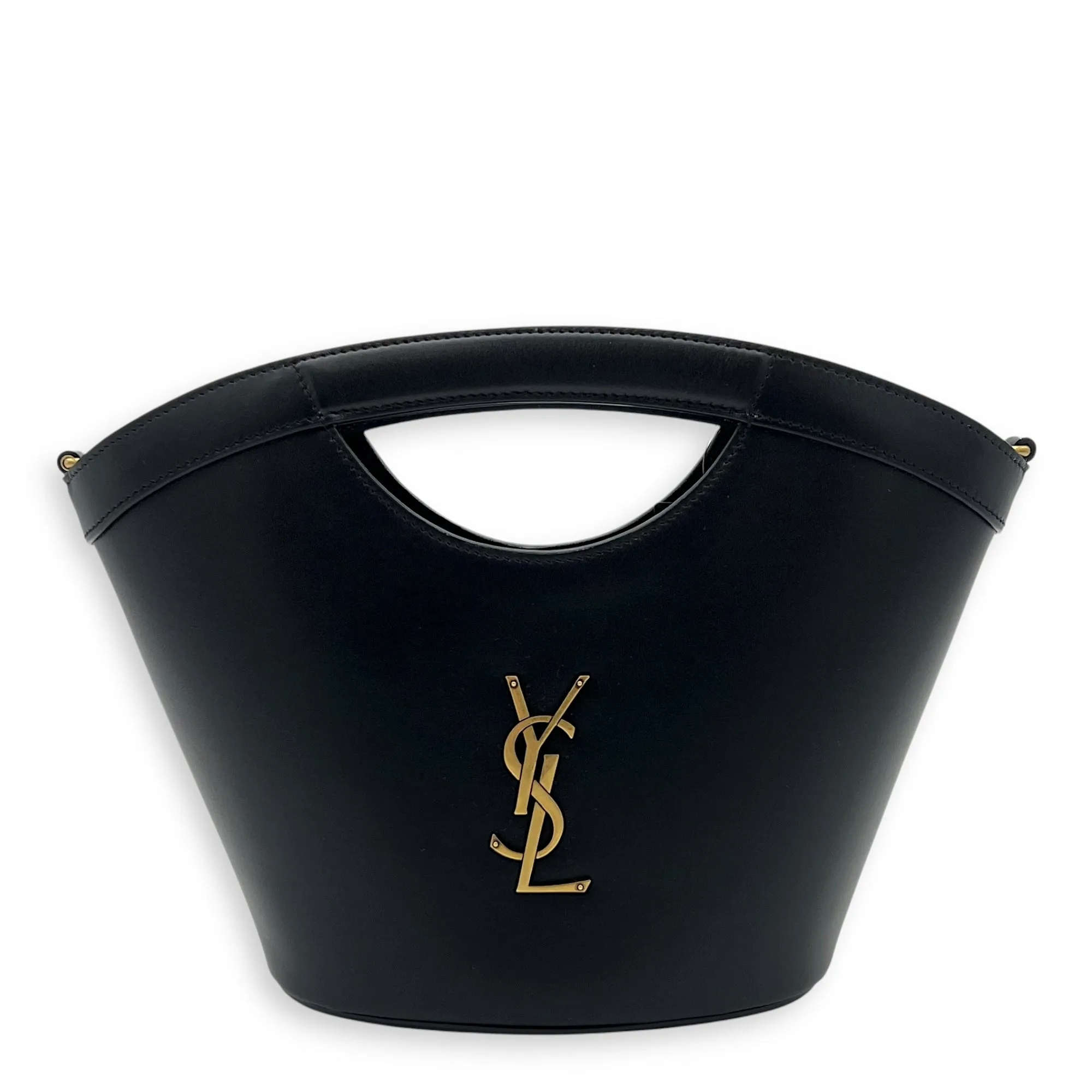 Celia Bucket Bag Black in Calfskin, Gold hardware