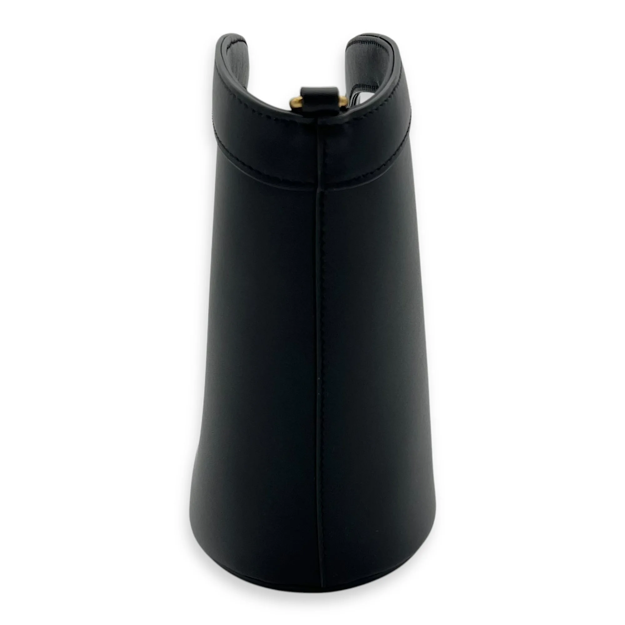 Celia Bucket Bag Black in Calfskin, Gold hardware