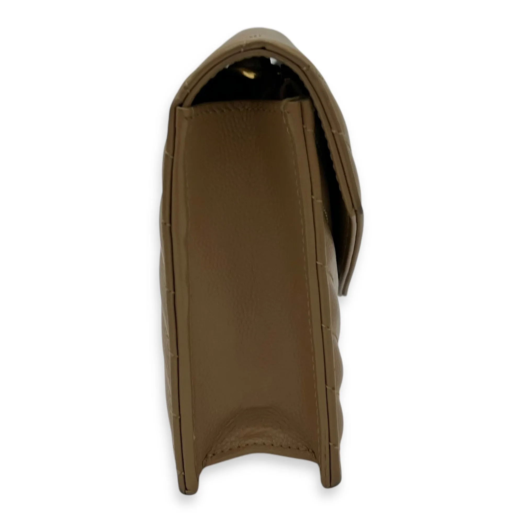 Cassandre Wallet On Chain Beige in Calfskin, Gold hardware