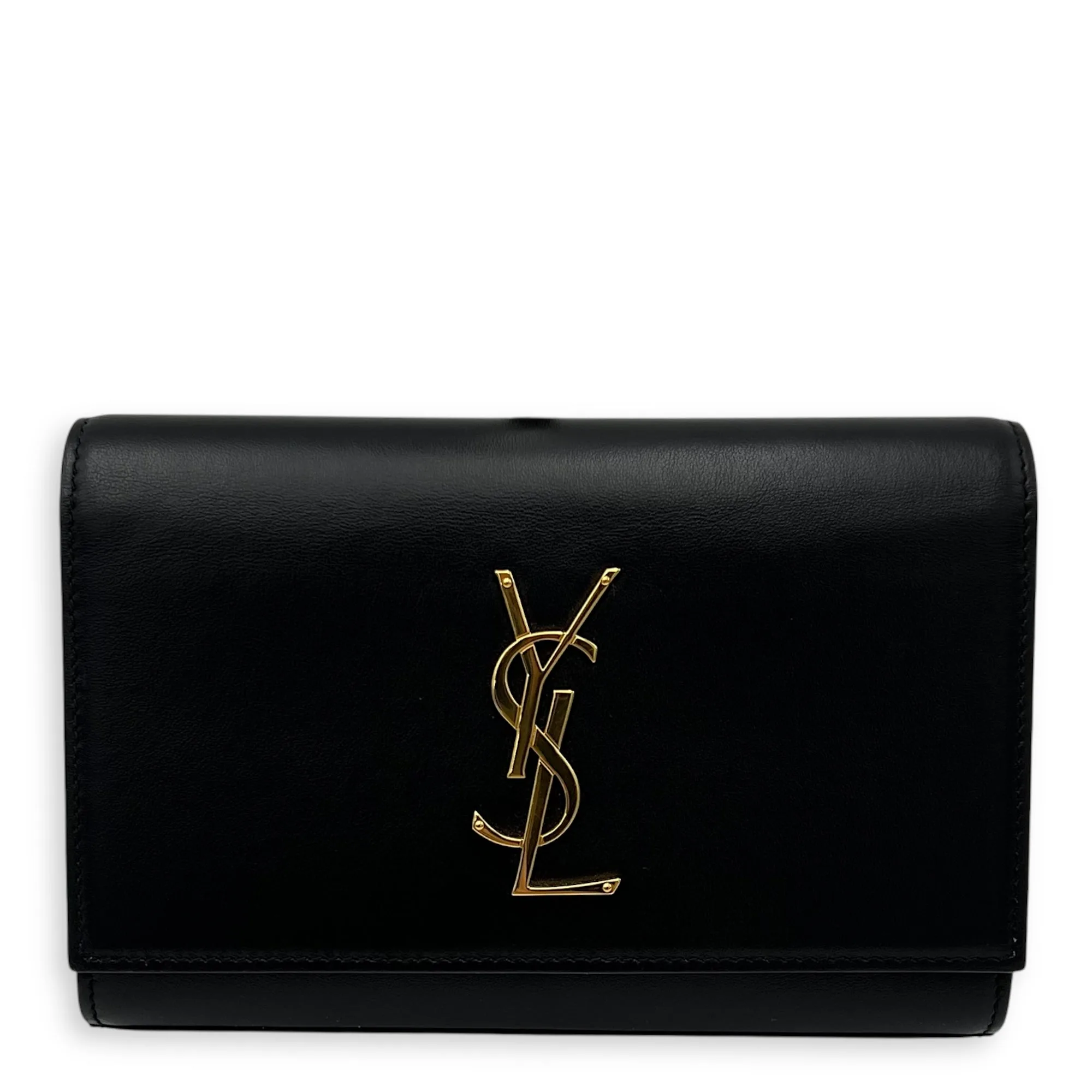 Kate Belt Bag Black in Calfskin, Gold hardware