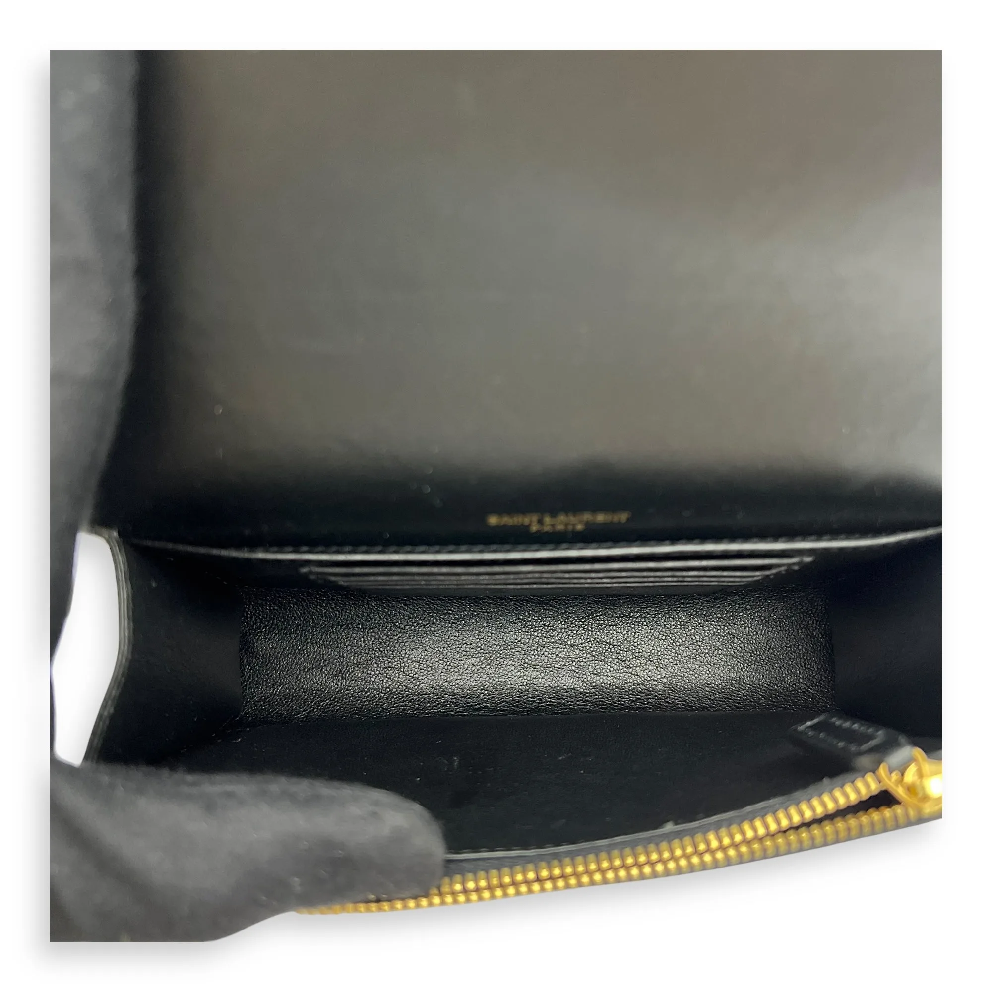 Kate Belt Bag Black in Calfskin, Gold hardware