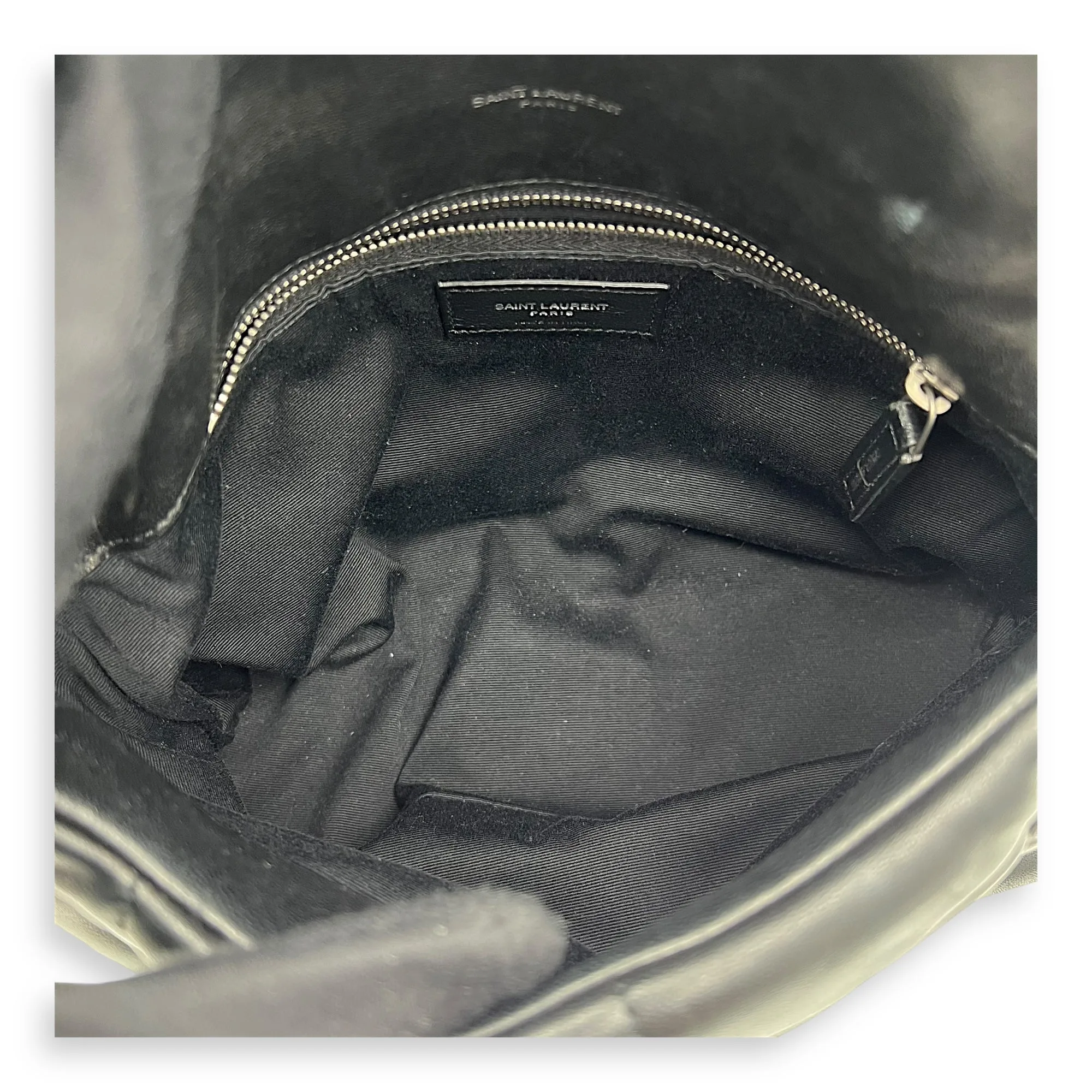 Puffer Shoulder Bag Black in Lambskin, Silver hardware