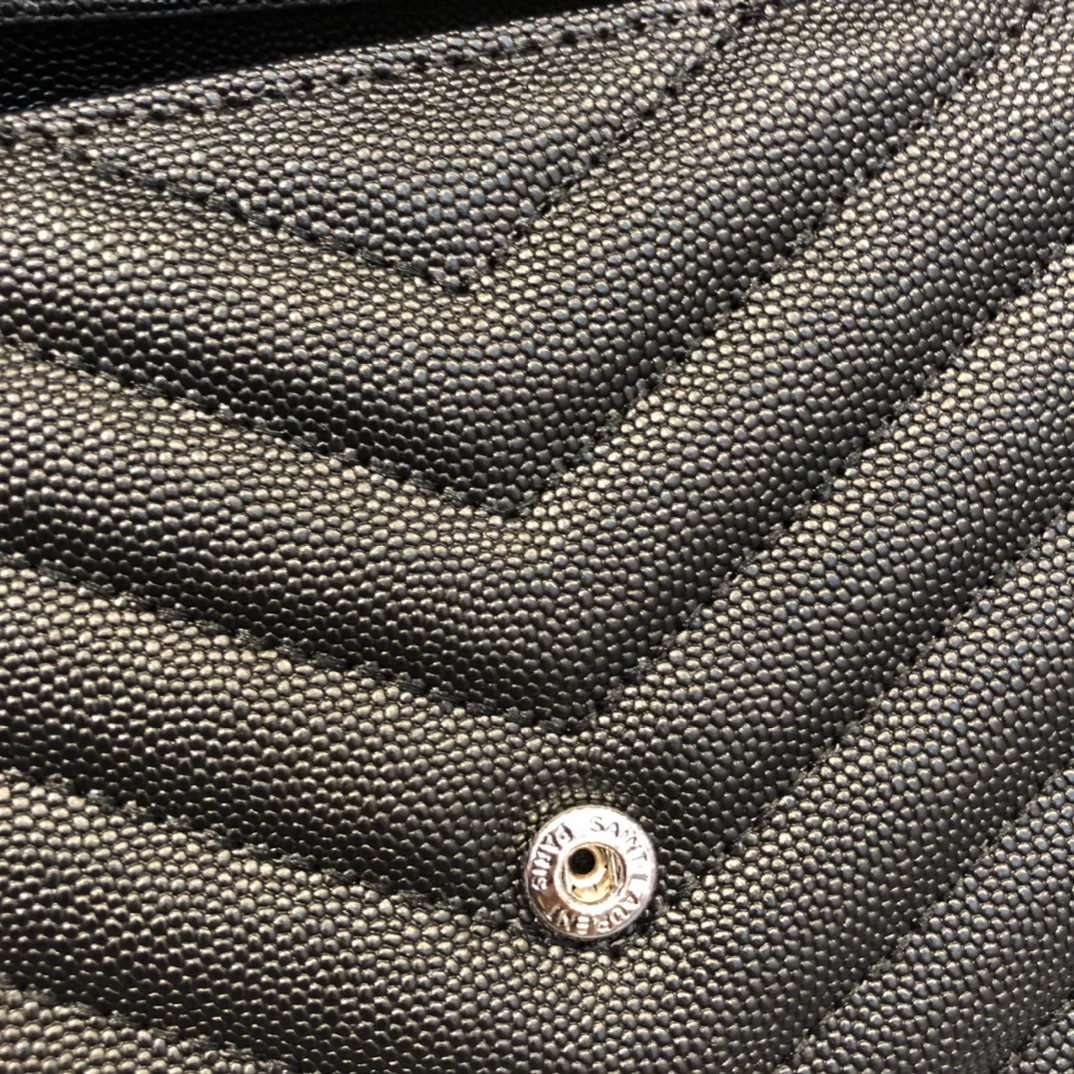 Saint Laurent YSL Cassandre Envelope - Black - Silver Metal