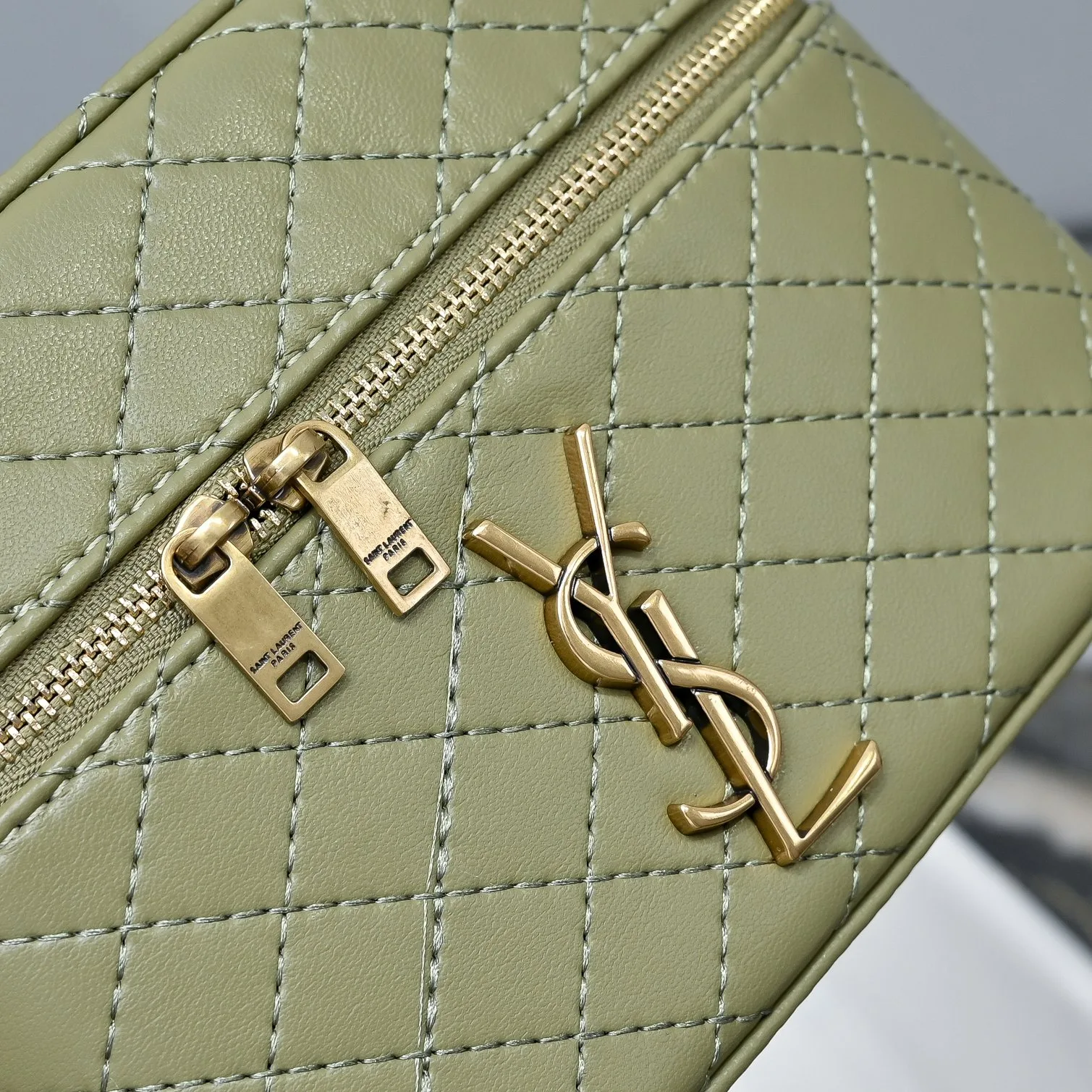 SAINT LAURENT YSL GABY vanity Medium bag in lambskin - MISTY JADE